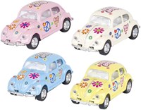 Goki bus Volkswagen voiture jouet die-cast 1:64 fleurs roses