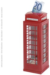 Goki tirelire cabine téléphonique rouge métal money box