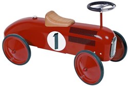 Goki loopauto rood retro ride-on-voertuig met rubberen banden