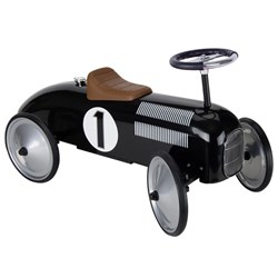 Goki Retro Loopauto Zwart - Metalen Ride-on Voertuig Kinderen