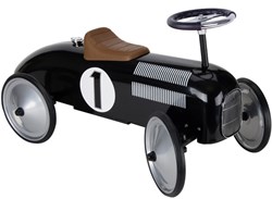 Goki Retro Loopauto Zwart - Metalen Ride-on Voertuig Kinderen
