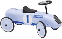 Goki loopauto blauw - metalen ride-on met rubberen banden