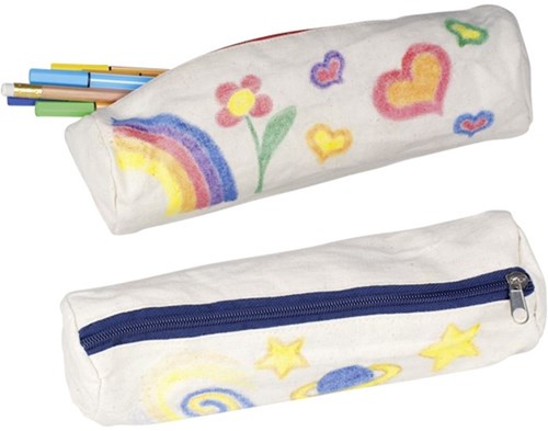 Goki pennenzak - zachte etui om zelf te kleuren katoen 23 cm