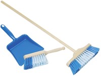 Goki speelgoed bezem set - stoffer en blik blauw voor kinderen