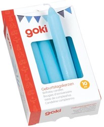 Goki bougies d'anniversaire bleues set - 10 pièces pour train d'anniversaire