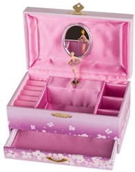 Goki boîte à musique ballerine - boîte à bijoux rose avec tiroir