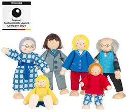 Goki poupées articulées maison de poupée famille citadine jouet en bois