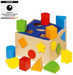 Goki houten sorteerbox educatief speelgoed vormenpuzzel