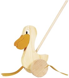 Goki jouet à pousser en bois pélican - jouet de marche motricité