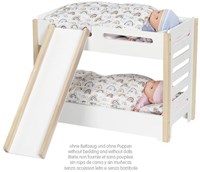 Goki poppenbed houten stapelbed met glijbaan en lade