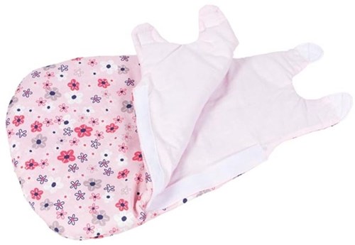 Goki poppenbed slaapzak - textiel bloemenmotief wasbaar-2