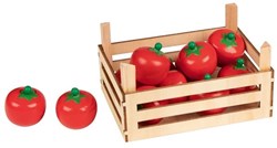 Goki tomates en bois jouet dans une caisse - set de légumes jeu d'imitation