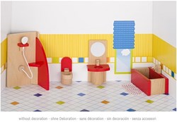 Goki salle de bain maison de poupée set d'accessoires en bois pour maison de poupée