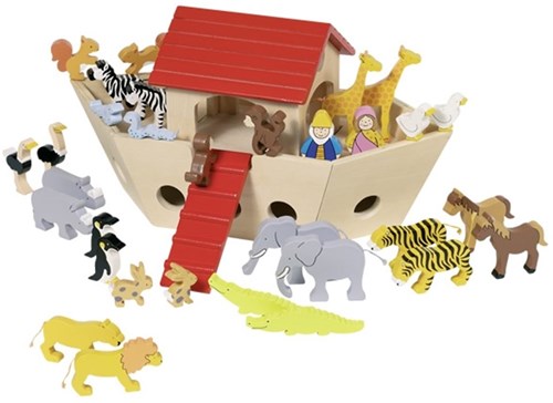 Goki arche de Noé en bois - set de jeu 35 pièces - éducatif