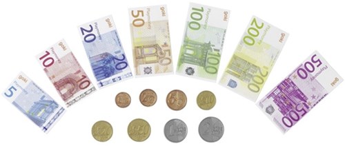 Goki Speelgeld euro biljetten en munten speelgoed set 116-delig