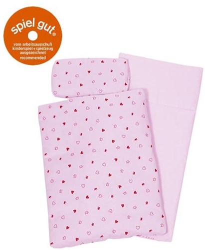 Goki beddengoed voor poppen - roze poppendekbed en kussen