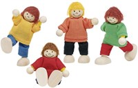 Goki poppenhuis houten kinderen set - buigpopjes 4 stuks