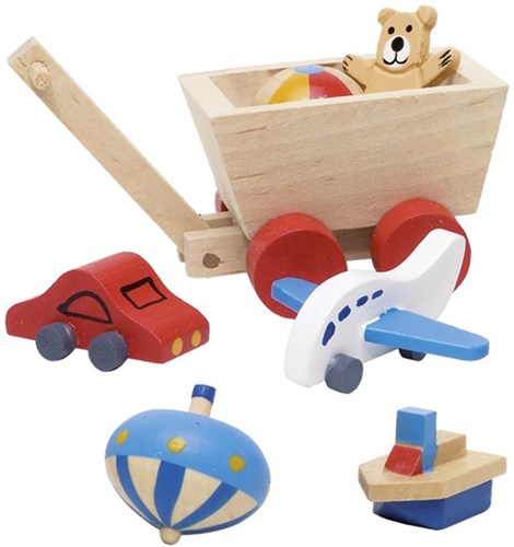 Goki accessoires maison de poupée chambre d'enfant set en bois