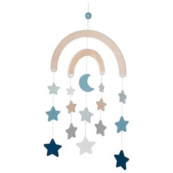 Goki houten mobiel babykamer sterrenhemel hemelsblauw multi kleuren