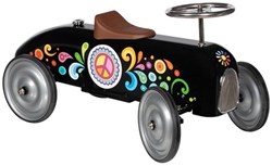 Goki porteur noir - véhicule porteur en métal avec pneus en caoutchouc