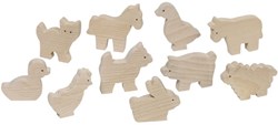 Goki ensemble d’animaux de la ferme en bois - 10 pièces - jouet éducatif