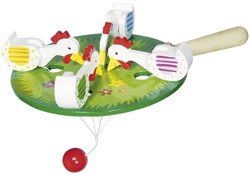 Goki Poules qui picorent jeu coopératif en bois enfants