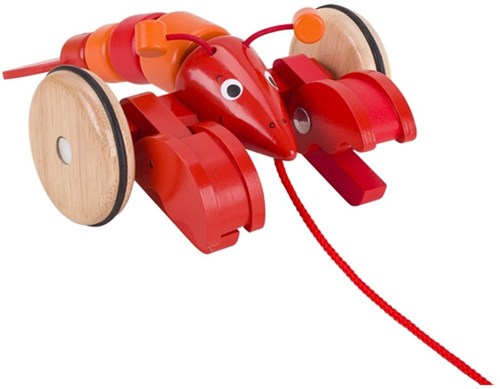 Goki jouet à tirer homard en bois - jouet coloré pour tout-petits