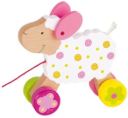 Goki mouton à tirer en bois - jouet éducatif pour tout-petits