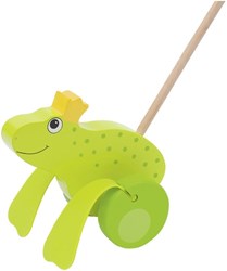 Goki jouet à pousser en bois grenouille roi - jouet à pousser enfant