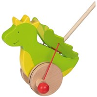 Goki jouet à pousser en bois dragon - jouet de marche vert