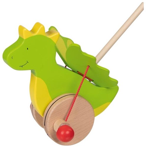 Goki jouet à pousser en bois dragon - jouet de marche vert