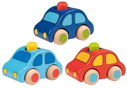 Goki houten voertuig auto met toeter FSC speelgoed multi kleuren