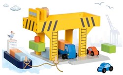 Goki grue portuaire jouet grue pour enfants - grue en bois