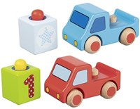 Goki houten speelgoedauto - kleurrijk voertuig voor kinderen-2