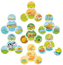 Goki Houten Puzzel Spel Dieren, 28dlg.