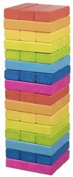 Goki behendigheidsspel regenboog toren houten speelgoed