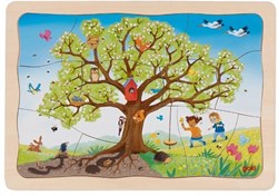 Goki houten legpuzzel appelboom - educatief speelgoed 32 stukjes
