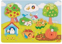 Goki puzzle en bois - jouet éducatif thème jardin, 8 pièces