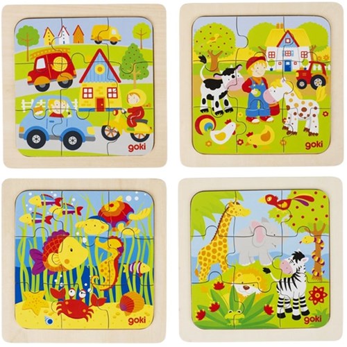 Goki puzzel boerderij - 1 stuk - willekeurig geleverd
