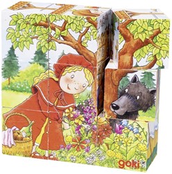 Goki blokkenpuzzel sprookjes houten speelgoed 9-delig puzzel