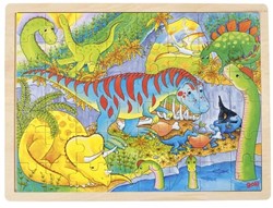 Goki puzzle en bois dinosaure - puzzle 48 pièces enfants éducatif