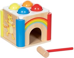 Goki houten klopbank regenboog motoriek speelgoed met dieren