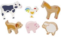 Goki animaux de la ferme ensemble jouet en bois figurines éducatives