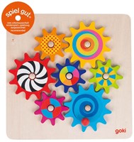 Goki houten tandwiel puzzel educatief speelgoed 8-delig motoriek