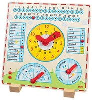Goki houten kalenderklok educatief speelgoed Frans weer