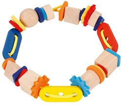 Goki kleurrijk rijgspel educatief houten speelgoed multicolor