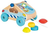 Goki voiture à tirer en bois avec formes - jouet éducatif pour enfants