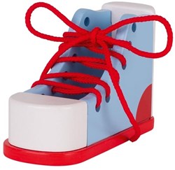 Goki veters leren knopen houten schoen educatief speelgoed
