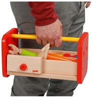 Goki houten werkbank speelgoed en gereedschapskist - 2in1 speelset-2