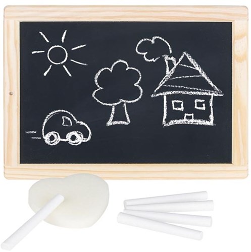 Goki schoolbord houten frame 26x19 cm krijtbord educatief speelgoed